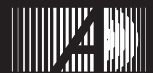 De letters A en D verschijnen in een raster van verticale witte lijnen